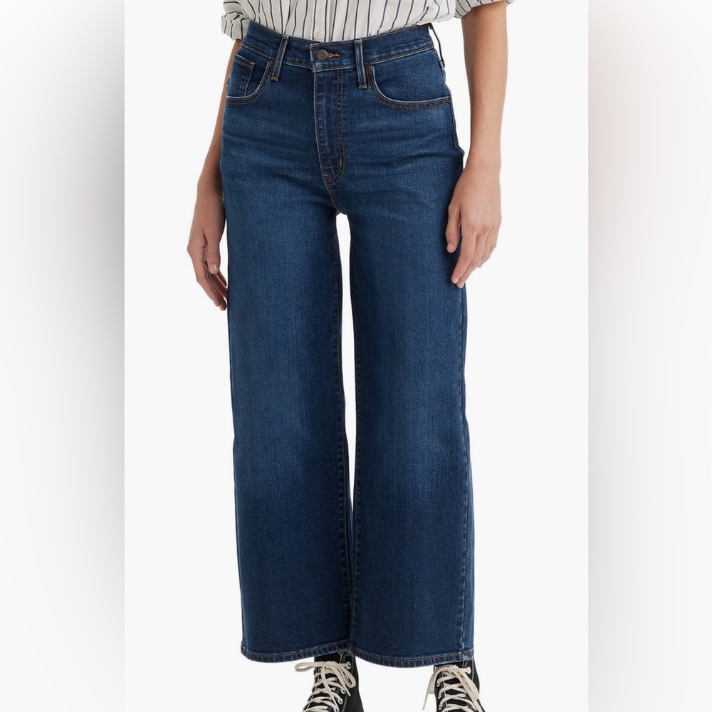 Levi's Blue Flare Wide-Leg Jeans High-Rise